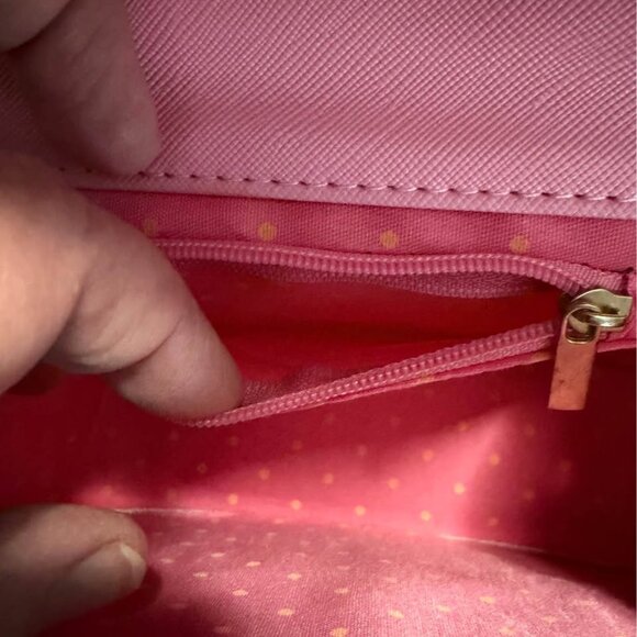 Mini Pink Faux‎ Leather Shoulder/Crossbody Bag w/Bow Accent Coquette Girl - Picture 4 of 12